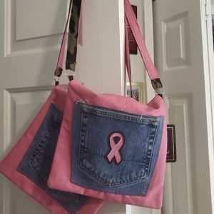 Custom pink warrior bag /breast cancer